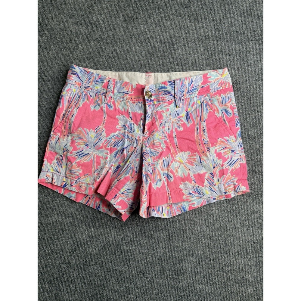 Lilly Pulitzer Short Size 2 Floral Chino‎ Cotton Preppy Tropical Multicolor